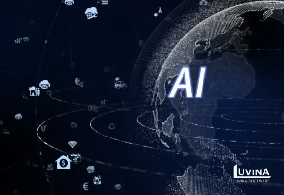 Global network visualization representing the power of generative AI in finance and accounting innovation.