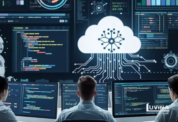 Developers using cloud-based AI tools to improve coding workflows and demonstrate the impact of AI on software development