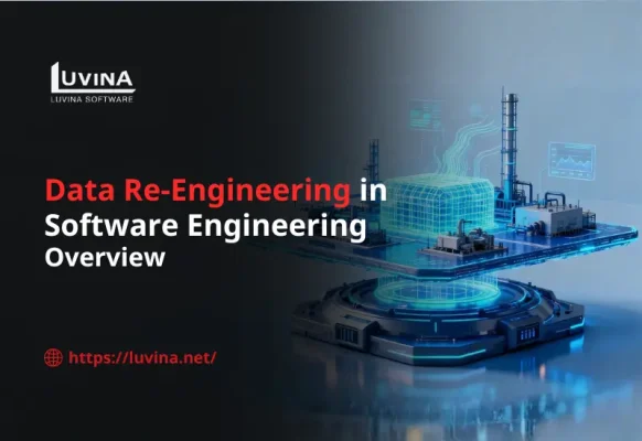 Futuristic digital infrastructure representing data re-engineering in software engineering.