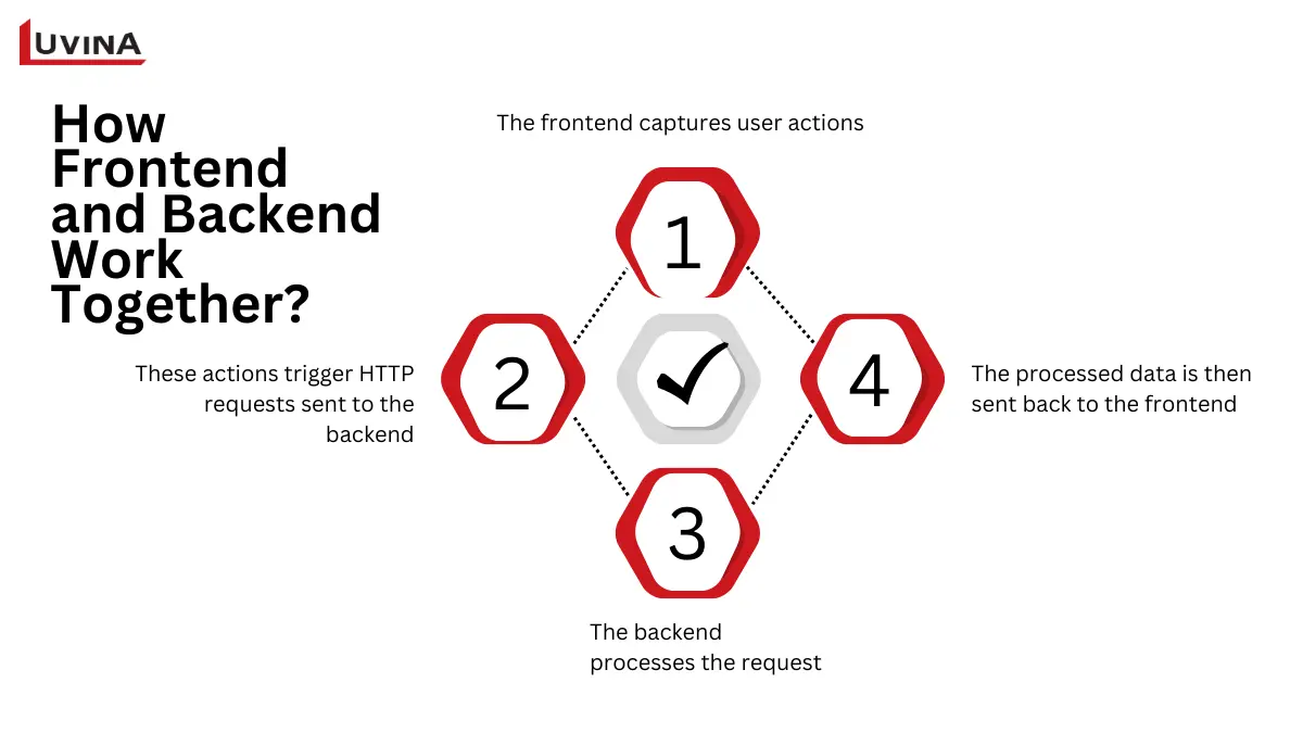 Flowchart illustrating the request-response cycle, bridging the operational difference between backend and front end systems.