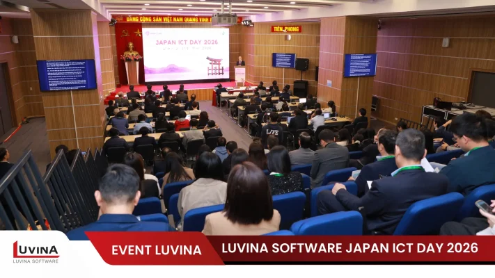 Japan ICT Day 2026 opening ceremony stage in Hanoi.
