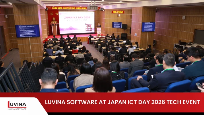 Japan ICT Day 2026 opening ceremony stage in Hanoi.