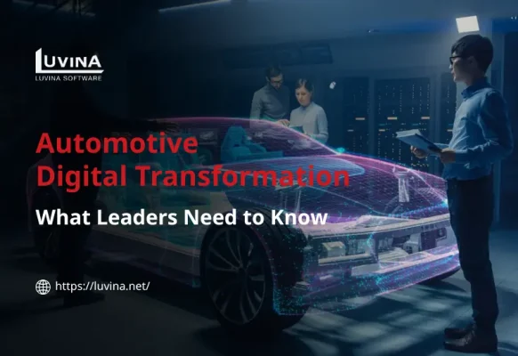 Automotive digital transformation concept showing smart connected vehicle technology and data-driven innovation in the automotive industry