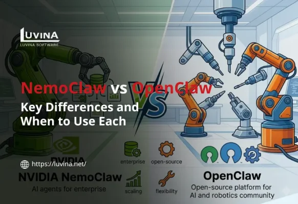 A side-by-side visual comparison of NemoClaw vs OpenClaw, highlighting key differences between the two AI platforms.