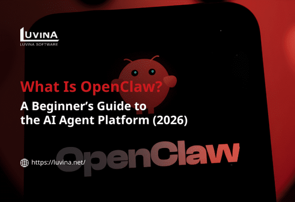 The official thumbnail illustration for the beginner's guide on "what is openclaw", showcasing the platform title and a stylized AI agent character.