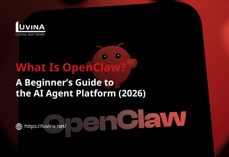 The official thumbnail illustration for the beginner's guide on "what is openclaw", showcasing the platform title and a stylized AI agent character.
