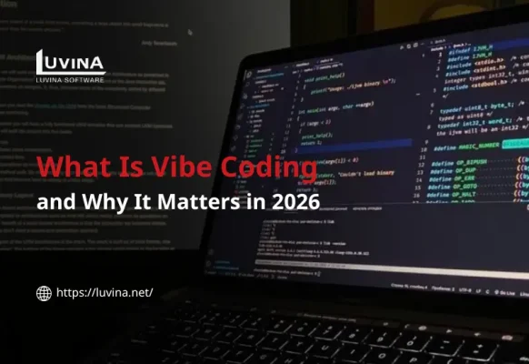A vibrant featured thumbnail for a guide on what is vibe coding, illustrating the fusion of human creativity and AI-driven development.