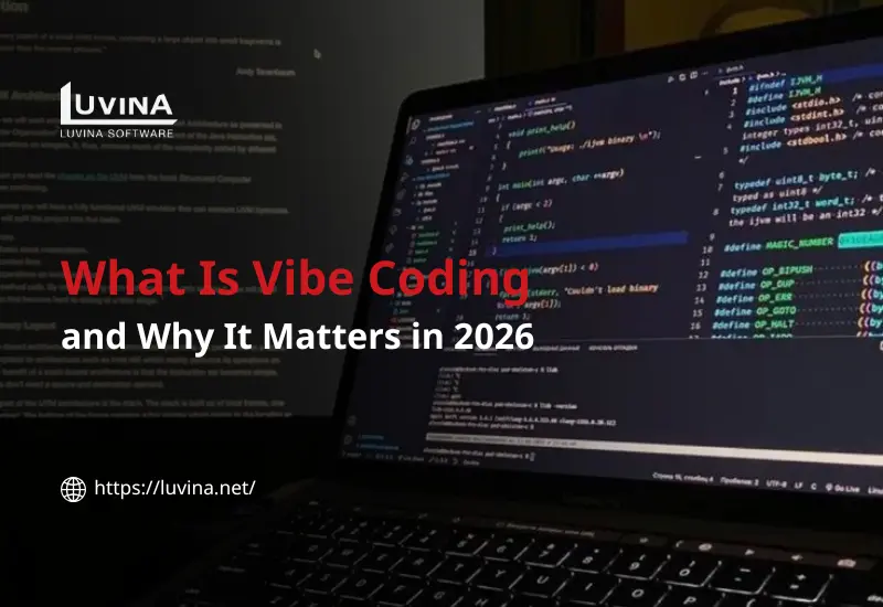 A vibrant featured thumbnail for a guide on what is vibe coding, illustrating the fusion of human creativity and AI-driven development.