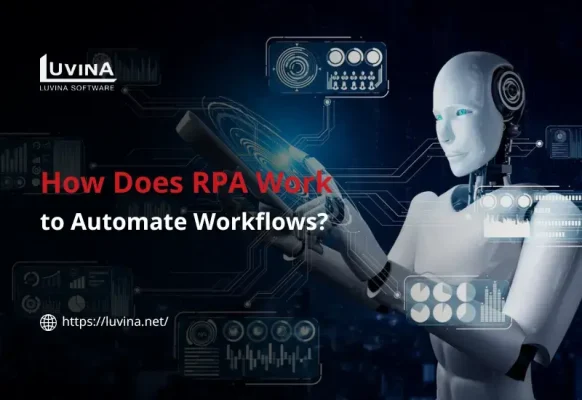A creative featured thumbnail showing automated systems to explain how does RPA work in modern digital environments.