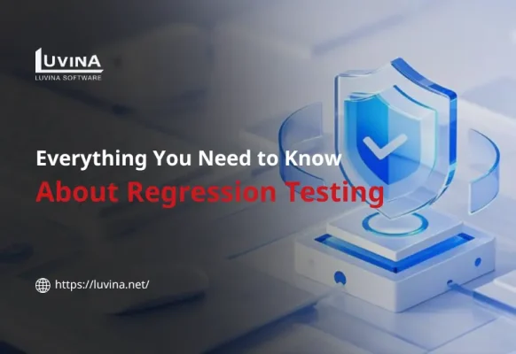 A professional featured thumbnail introducing the concept and core role of regression testing software in development cycles.