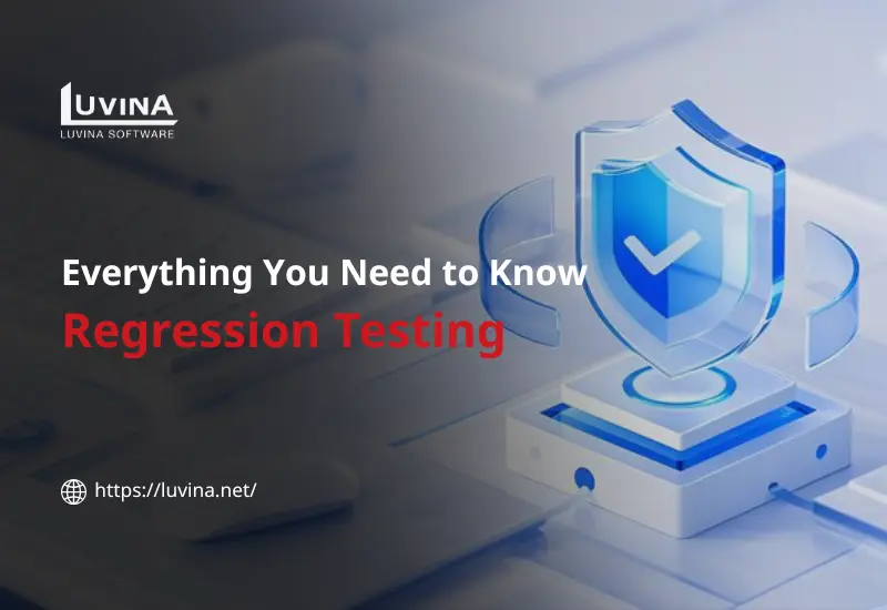 A professional featured thumbnail introducing the concept and core role of regression testing software in development cycles.