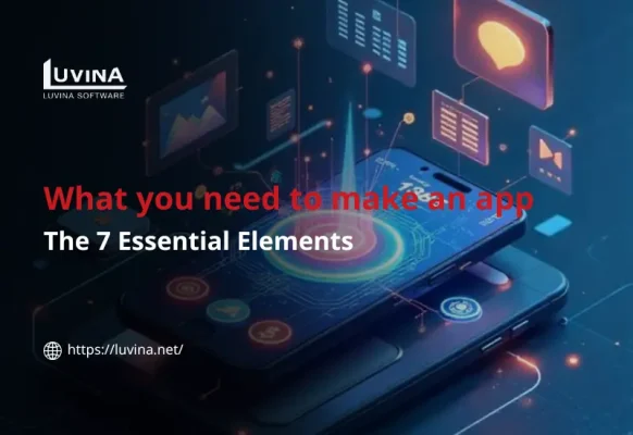 A featured thumbnail illustrating exactly what you need to make an app, highlighting the seven essential elements.