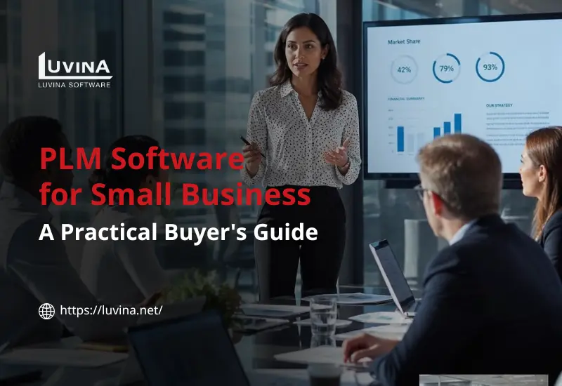 Featured visual guide on selecting the best plm software for small business.